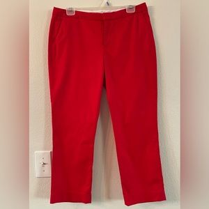Banana Republic Woman’s Red Martin Fit Pants size 10 Mis Rise Straight Leg